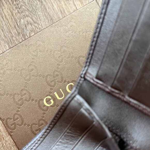 New Gucci Bifold Brown Guccissima Leather Wallet Bifold - Picture 8 of 8